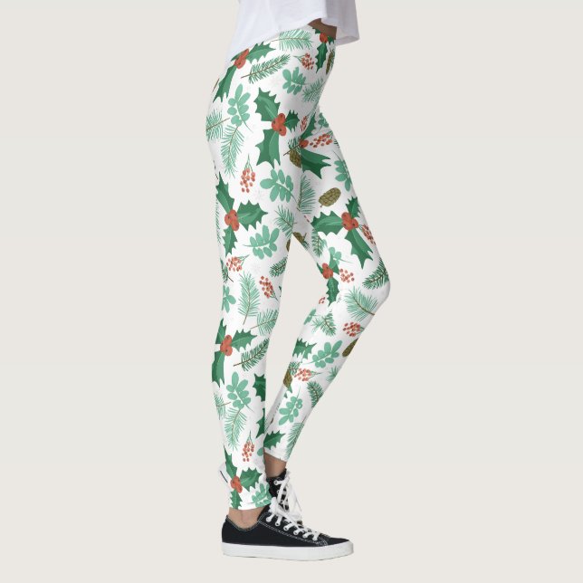 Leggings Navidades holly y linternas de patrones de conos d (Derecha)