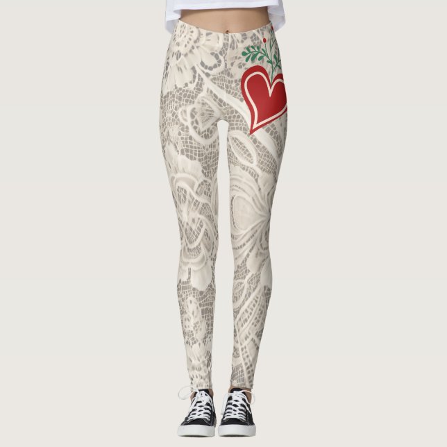 Leggings Navidades "I (corazón)" de Lacey Ladies (Anverso)