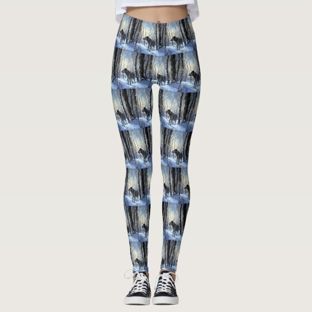 Leggings Navidades irlandeses de Wolfhound Dejan Que Nieva (Anverso)