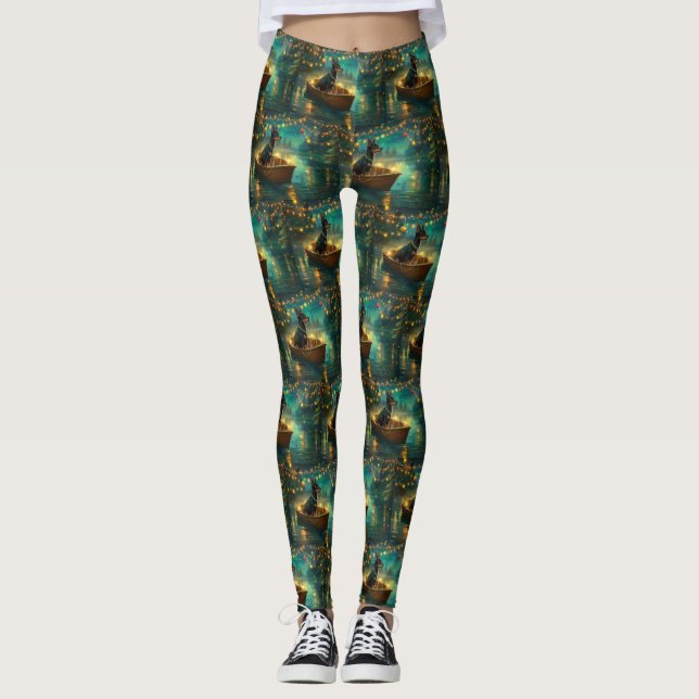 Leggings Navidades Kelpie australianos disfrutan del viaje  (Anverso)