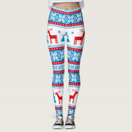Leggings Navidades Knit Graphic - Copos de nieve y reno