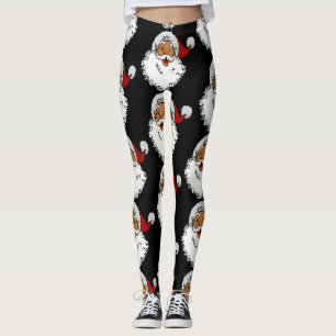 Leggings navidades latinos biraciales de santa claus