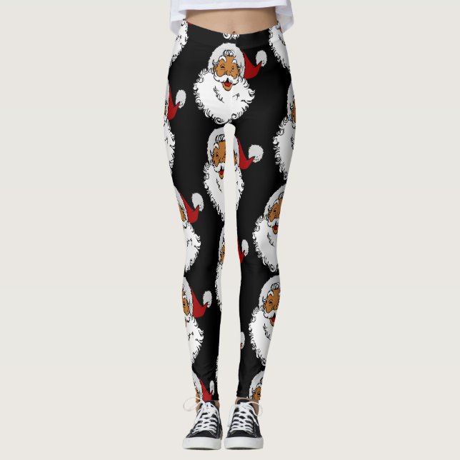 Leggings navidades latinos biraciales de santa claus (Anverso)