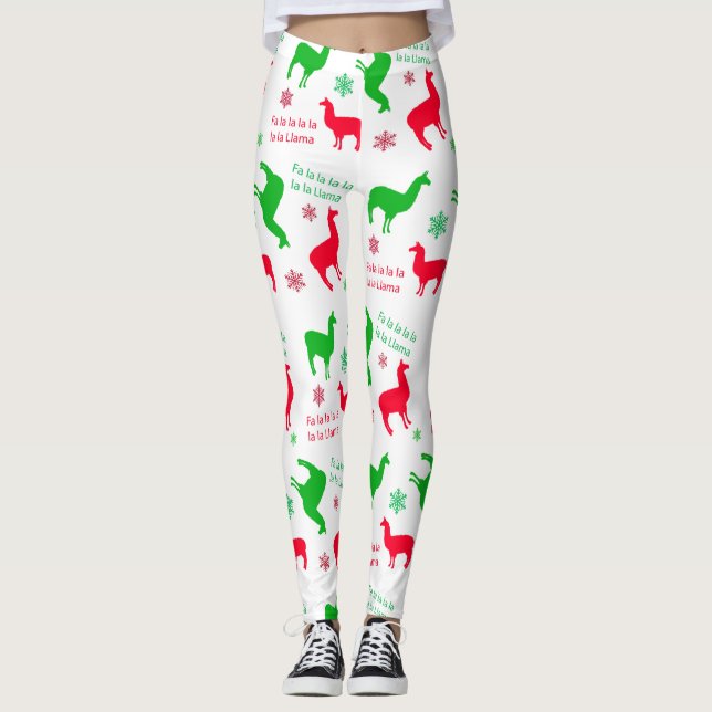 Leggings Navidades llaman a fa la llama festividad (Anverso)