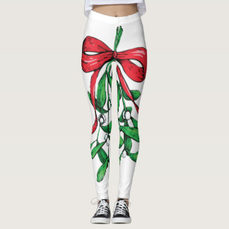 Leggings Navidades MistletoDebajo Del Cinturón Graciosas Xm