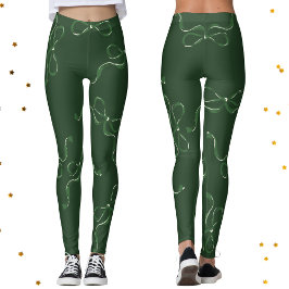Leggings Navidades modernos se inclina | Verde clásico