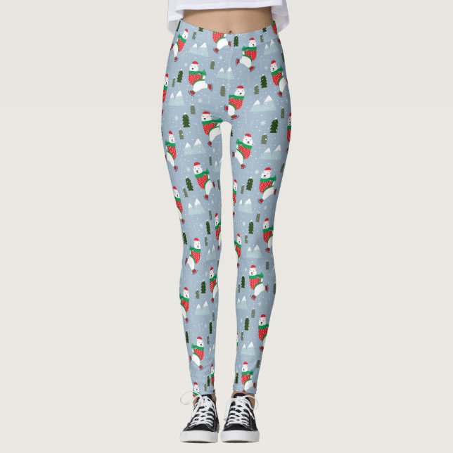 Leggings Navidades modernos vacaciones oso polar (Anverso)