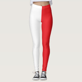Leggings Navidades Monocromo mitad Blanco Medio Rojo