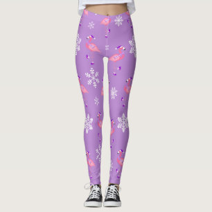 Leggings navidades morados santa claus flamingo