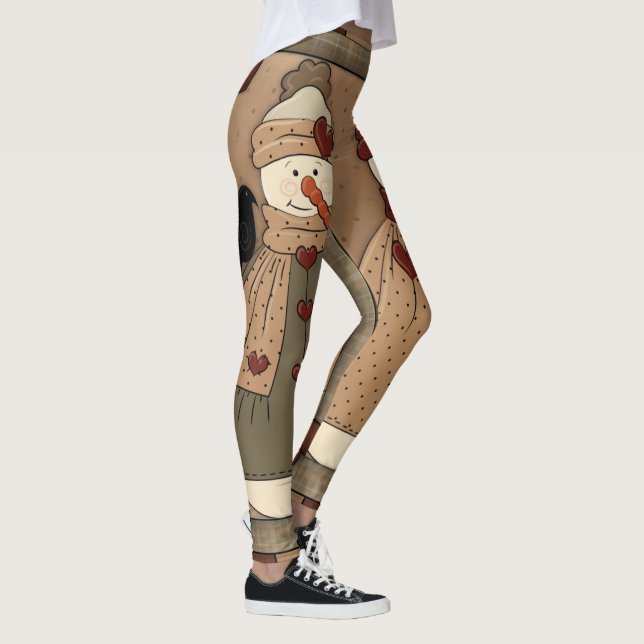 Leggings Navidades muñecos de nieve en vacaciones lentes di (Derecha)
