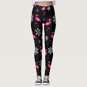 Leggings navidades negros santa claus flamingo