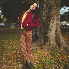 Leggings Navidades Pajama Pants de Red Gold Arabesque