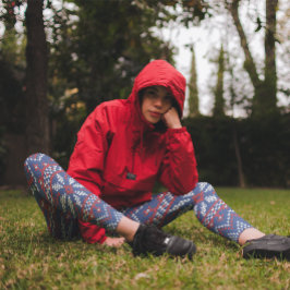 Leggings Navidades Patrón de punto blanco, rojo y azul