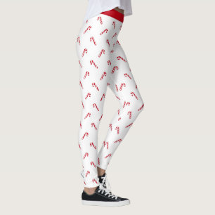 Leggings Navidades Patrón de vacaciones Leyendas de bastón
