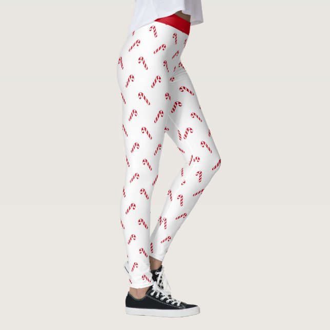 Leggings Navidades Patrón de vacaciones Leyendas de bastón (Derecha)