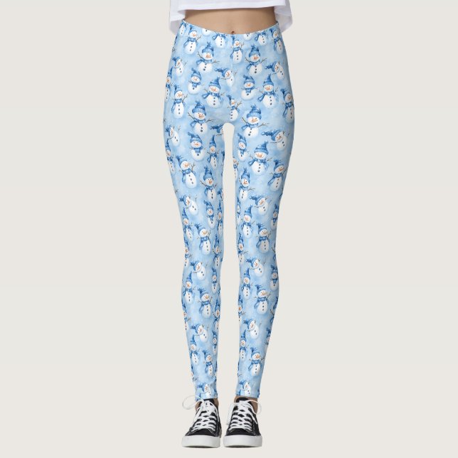 Leggings Navidades Piernas azules nevadas (Anverso)
