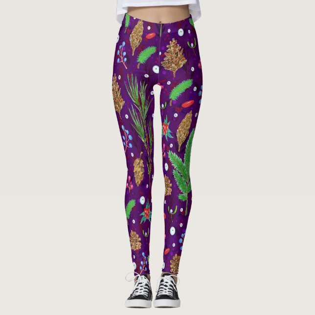 Leggings Navidades Pine Cones: Festividad sin foco (Anverso)