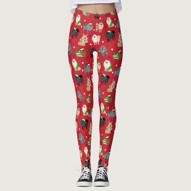 Leggings Navidades Pomeranianos (Anverso)