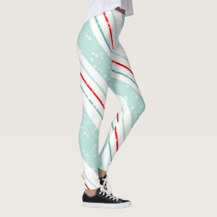 Leggings Navidades Rayas diagonales Mint Green ID440