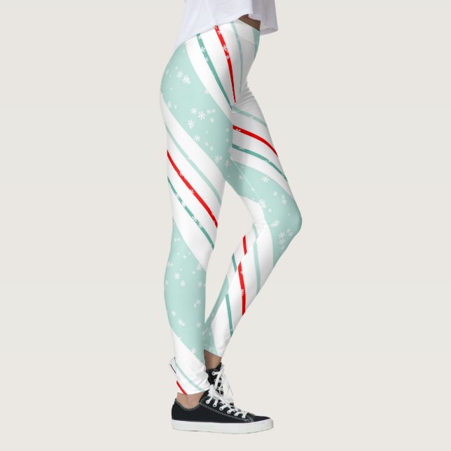 Leggings Navidades Rayas diagonales Mint Green ID440 (Derecha)