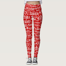 Leggings Navidades Red Merry Christmas Santa Winter