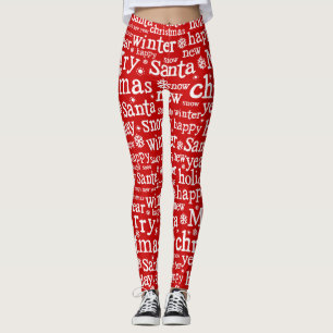 Leggings Navidades Red Merry Christmas Santa Winter
