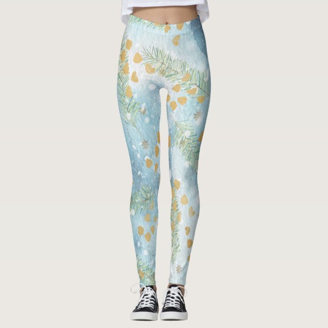 Leggings Navidades Resumen de arte (Anverso)