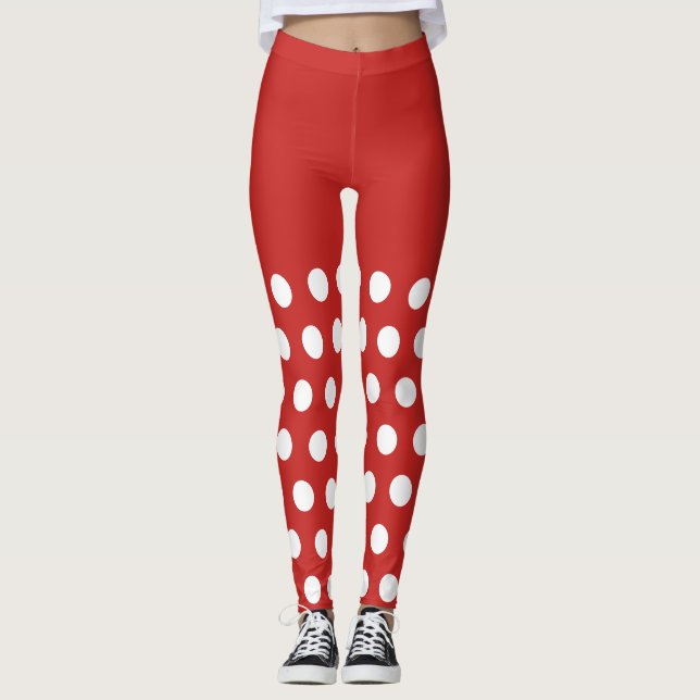 Leggings Navidades Retro De Los Lugares Rojos Sexy De Los E (Anverso)