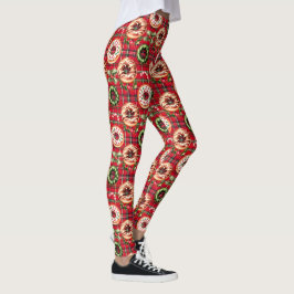 Leggings Navidades Retro Rojo Donan Red Tartán Plaid
