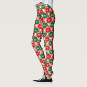 Leggings Navidades Retro Santa Claus Tartan Plaid