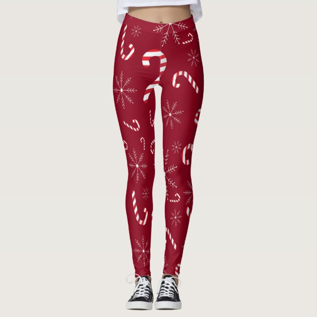 Leggings Navidades rojos celebran fiesta de los copos de ni (Anverso)
