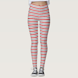 Leggings Navidades rojos de plata y blanco