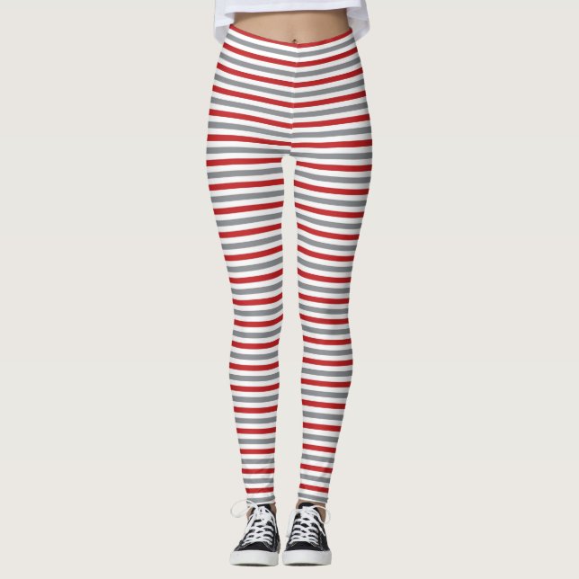 Leggings Navidades rojos de plata y blanco (Anverso)