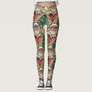 Leggings Navidades rojos de Ruby Black Santa Sage Green Jew