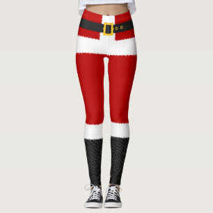 Leggings Navidades rojos de Santa Claus disfrazan piernas
