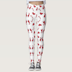 Leggings Navidades rojos levantando capucha y caña