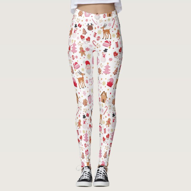 Leggings Navidades rojos Winter Wonderland Santa Claus (Anverso)