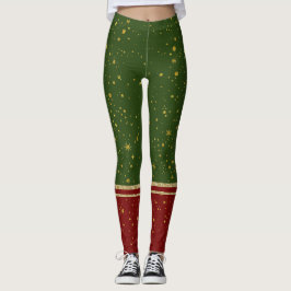 Leggings Navidades rojos y verdes de Santa Elf