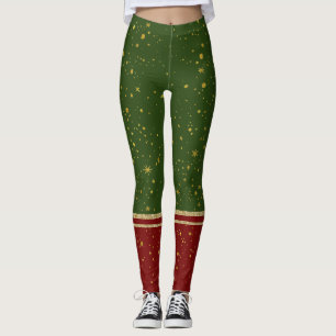 Leggings Navidades rojos y verdes de Santa Elf