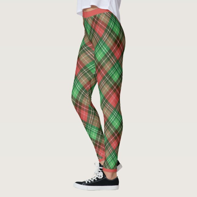 Leggings Navidades rojos y verdes rellenan 2 Piernas (Izquierda)