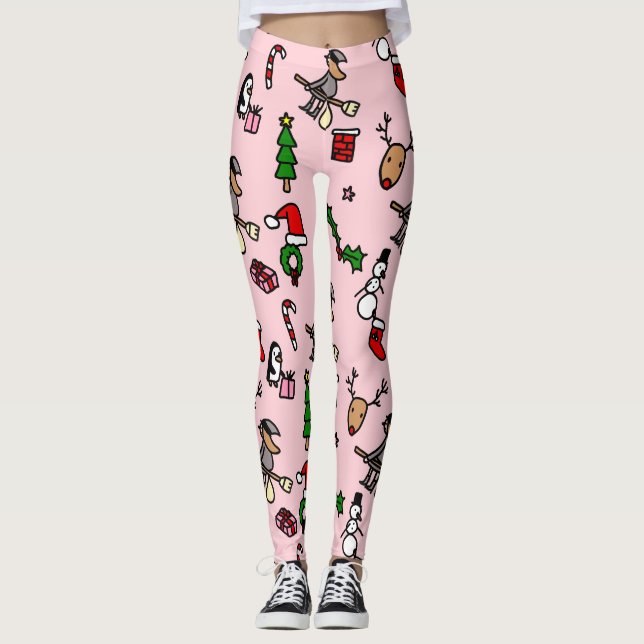 Leggings navidades rosados befana (Anverso)