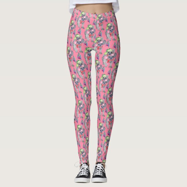 Leggings Navidades rosados de la familia Koala (Anverso)