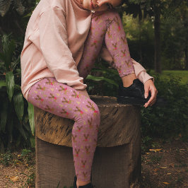 Leggings Navidades rosados de reno cortos Pajama