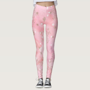 Leggings Navidades rosados Snowflakes Boho Pattern