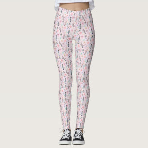 Leggings Navidades rosas, petardo, pan de jengibre y muñec