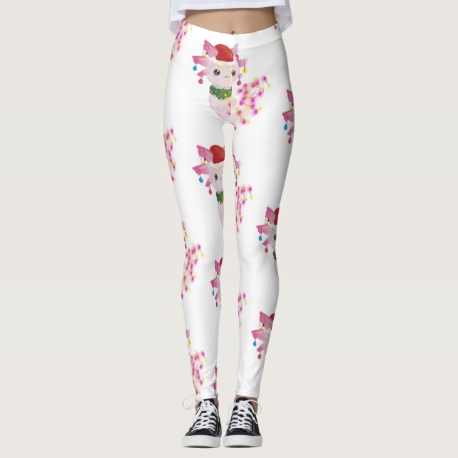 Leggings navidades santa axolotl (Anverso)