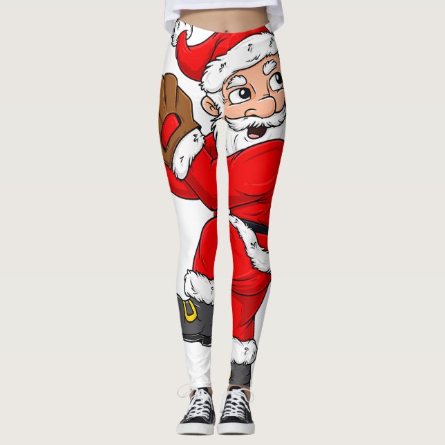 Leggings Navidades Santa Claus Chicas de beisbol Catcher Bo (Anverso)