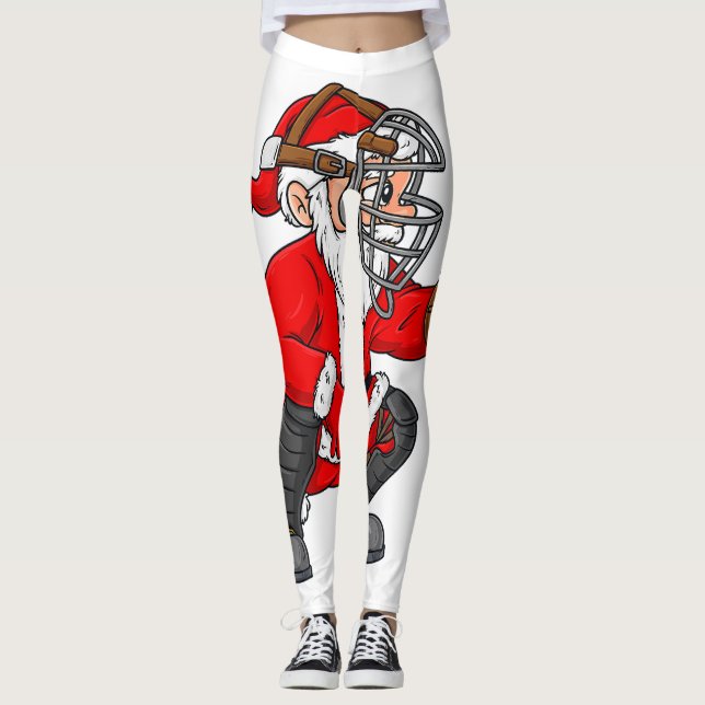 Leggings Navidades Santa Claus Chicas de beisbol Catcher Bo (Anverso)