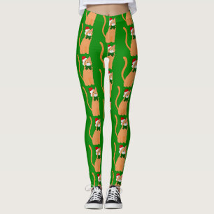Leggings navidades santa claus gorra naranja cat