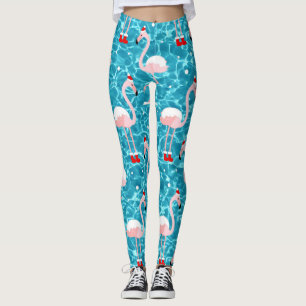 Leggings navidades santa flamingo